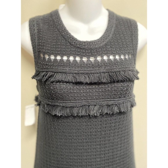 NWT~ J.‎ Crew Sleeveless Fringed Sweater Dress Black~XS - Picture 5 of 7